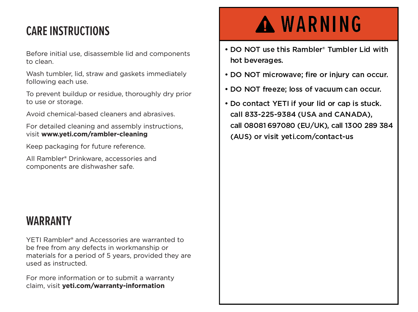 Warning Label Rambler® Tumbler with Straw Lid