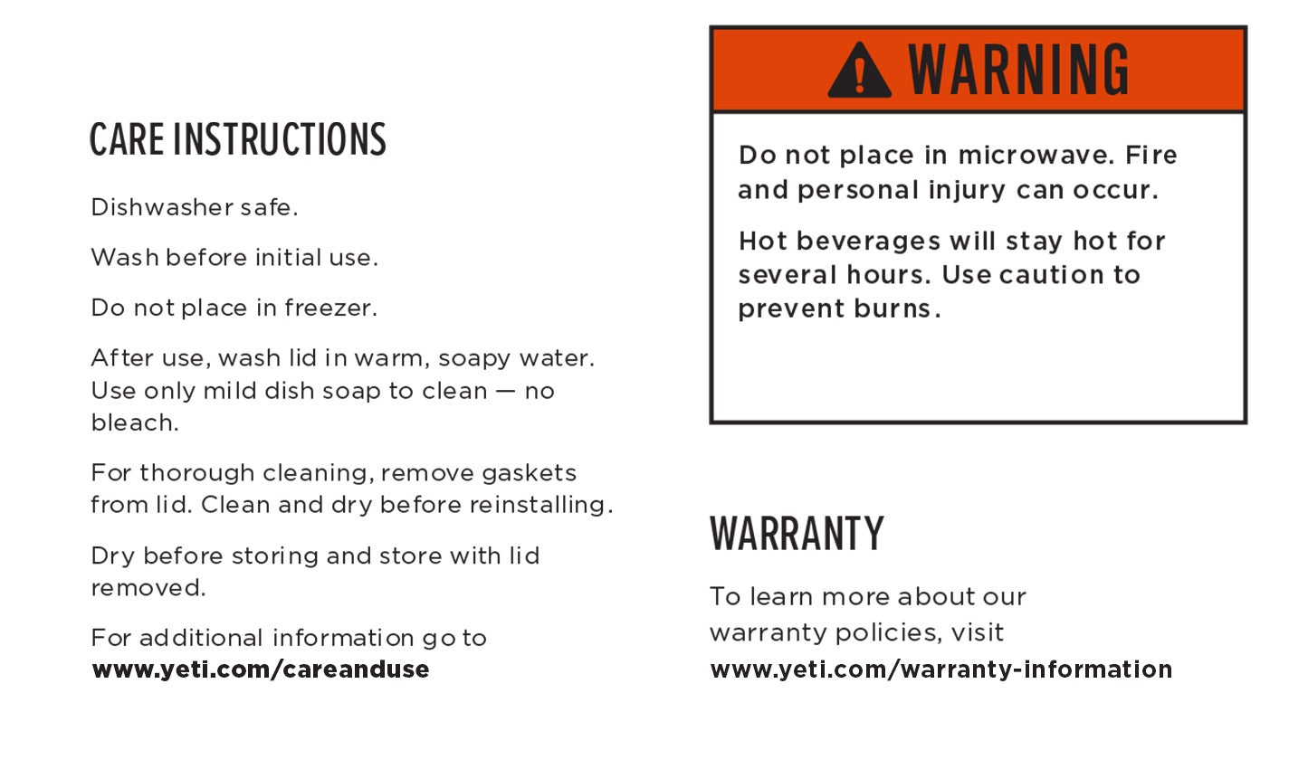 Warning Label Rambler® Tumbler or Rambler® Mug with Magslider™ Lid